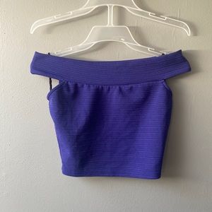 Soft, semi-ribbed, off the shoulder crop top